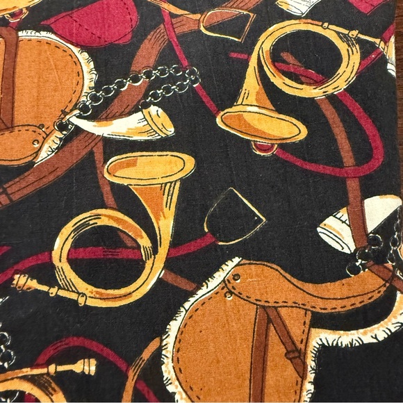 Vtg 90s Rhythm Blue Equestrian Shirt Fx Velvet Collar Horse Saddle Horn Print XL - Picture 15 of 15